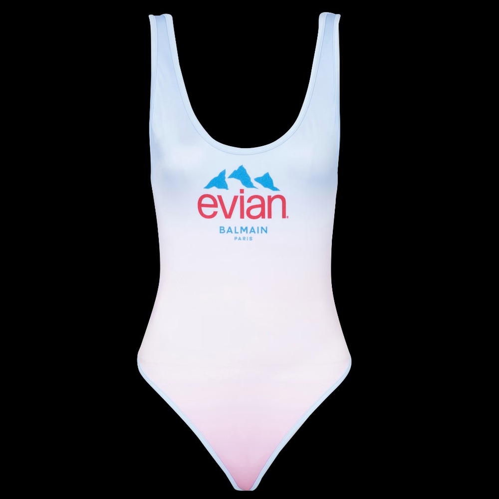 BALMAIN x Evian gradient-effect swimsuit FR 38 US 6 MEDIUM $950 NWT - Picture 13 of 13